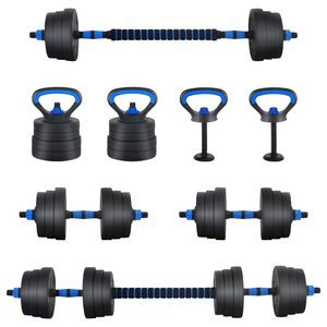vidaXL Conjunto de Halteres 4 em 1 20 kg Preto e Azul