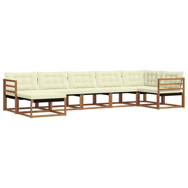 vidaXL Conjunto de Sof&aacute;s para Exterior 21 pcs Natural e Creme