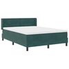 vidaXL Cama Box com cabeceira Manual Verde Escuro 190 x 140 cm Veludo