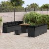 vidaXL Conjunto de Sof&aacute; de Jardim 11 pcs Preto Rattan Sint&eacute;tico