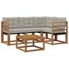 vidaXL Conjunto de Sof&aacute;s para Exterior 5 unid. Cinza Natural e Claro