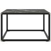 vidaXL Mesa de centro 60x60x35 cm vidro m&aacute;rmore preto