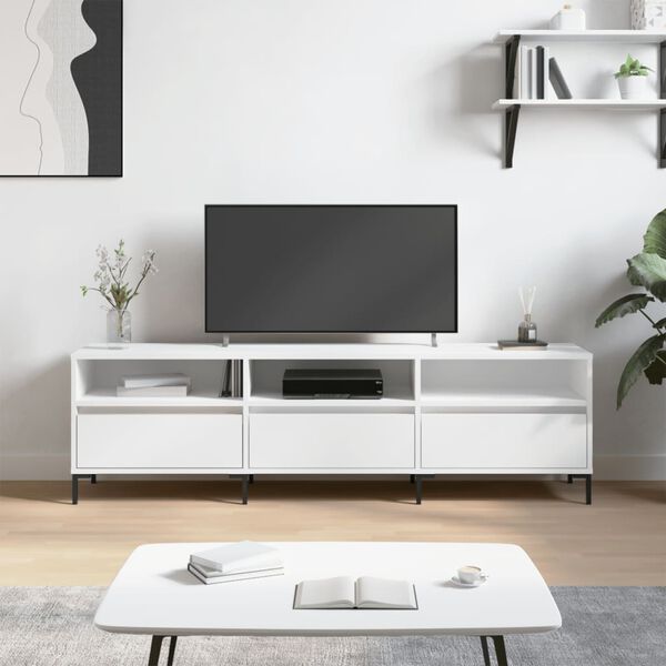 vidaXL M&oacute;vel de TV 150x30x44,5 cm derivados de madeira branco