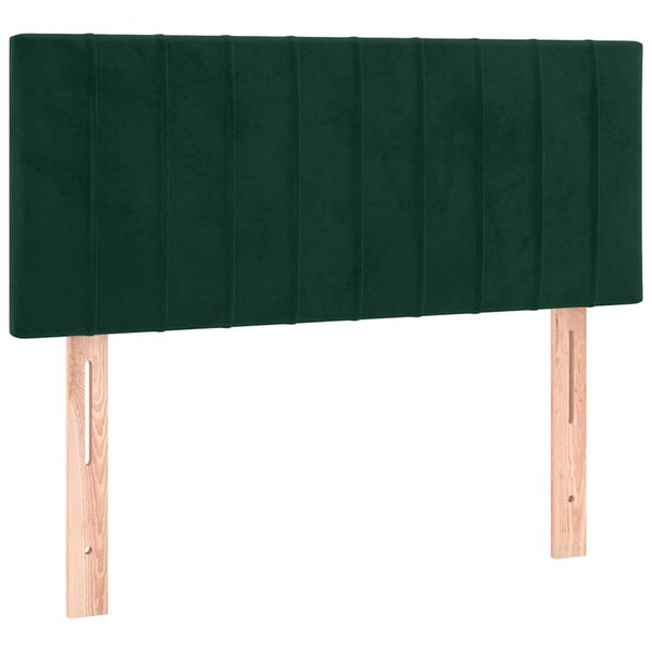 vidaXL Cabeceira de cama veludo 100x5x78/88 cm verde-escuro