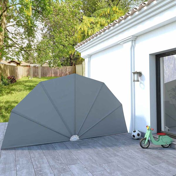 vidaXL Toldo lateral dobr&aacute;vel para terra&ccedil;o 200 cm cinzento