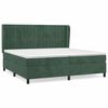 vidaXL Cama com molas/colch&atilde;o 200x200 cm veludo verde-escuro