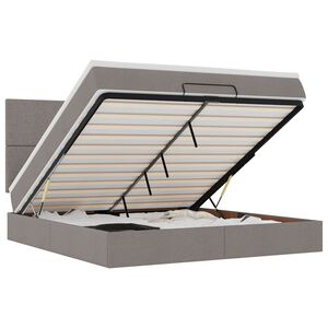 moldura de cama otomana vidaXL com tecido Taupe 180x200cm