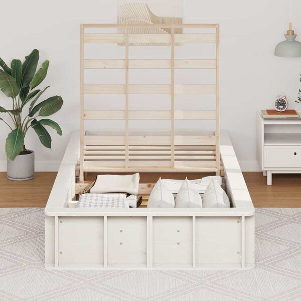 vidaXL Estrutura da Cama Branco 90 x 190 cm Madeira de Pinheiro S&oacute;lida