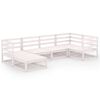vidaXL 6 pcs conjunto lounge de jardim pinho maciço branco