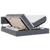 vidaXL Cama de Armazenamento LED com Colch&atilde;o Cinzento-Escuro