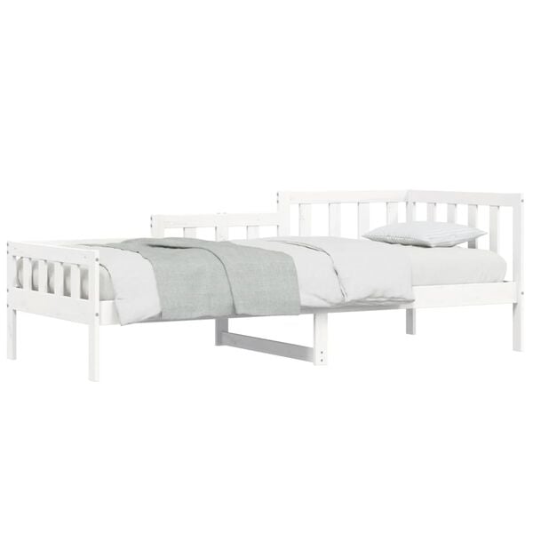vidaXL Sof&aacute;-cama sem colch&atilde;o 90x200 cm madeira de pinho maci&ccedil;a branco
