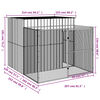 vidaXL Casota p/ c&atilde;es c/ parque 214x253x181 cm a&ccedil;o galvaniz. antracite