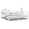 vidaXL Cama com estante sem colch&atilde;o 200x200 cm pinho maci&ccedil;o branco