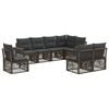 vidaXL Conjunto de Sof&aacute; de Jardim 8 unid. Cinza e Cinza Escuro vime PE