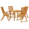 vidaXL Conjunto de jantar p/ jardim 5 pcs 85x85x74 cm madeira de acácia maciça