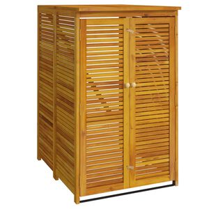 vidaXL Abrigo individual p/ caixote do lixo 70x89x117 cm ac&aacute;cia maci&ccedil;a