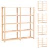 vidaXL 5 unidades arruma&ccedil;&atilde;o 5 prateleiras 170x38x170cm pinho 500 kg
