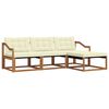 vidaXL Conjunto de Sof&aacute;s para Exterior 4 pcs Natural e Creme