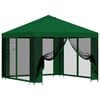 vidaXL Gazebo de Jardim com Laterais 3 x 3 m Verde Poli&eacute;ster e A&ccedil;o 190