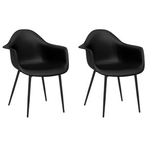 vidaXL Cadeiras de jantar 2 pcs PP preto
