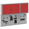 vidaXL Conjunto de Arm&aacute;rio de Ferramentas e Pegboard 5 pcs Vermelho