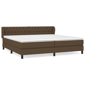 vidaXL Cama com molas/colch&atilde;o 200x200 cm tecido castanho-escuro