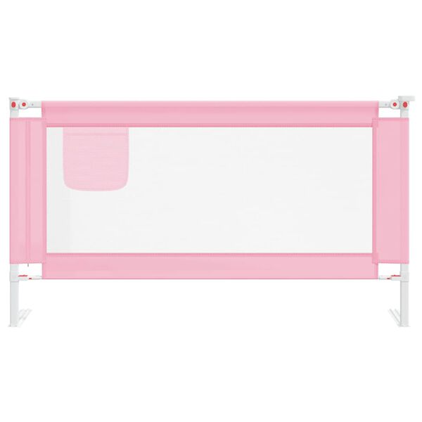 vidaXL Barra de segurança p/ cama infantil tecido 150x25 cm rosa