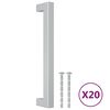 vidaXL Puxadores para m&oacute;veis 20 pcs 160 mm a&ccedil;o inoxid&aacute;vel prateado