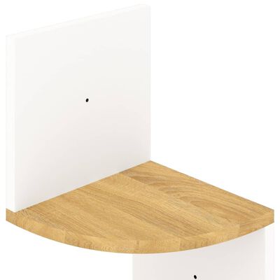 vidaXL Estante de canto p/ parede derivados de madeira branco/sonoma
