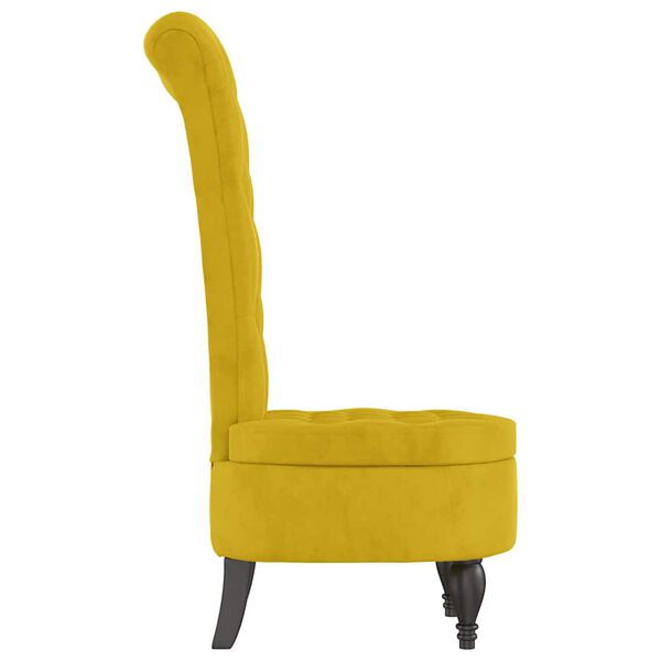 vidaXL Cadeir&atilde;o com encosto alto veludo amarelo design de bot&otilde;es
