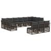 vidaXL Conjunto de Sof&aacute; de Jardim 13 unid. Cinzento vime PE