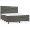 vidaXL Cama com molas/colch&atilde;o 180x200 cm veludo cinzento-escuro