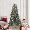 vidaXL &Aacute;rvore de Natal Artificial Verde 210 cm PVC, Pl&aacute;stico e A&ccedil;o