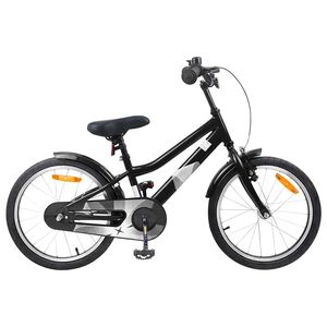 vidaXL Bicicleta Infantil 18 Polegadas para 5-7 anos Preto