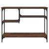 vidaXL Mesa consola c/ prateleiras 100x35x75 cm carvalho castanho