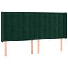 vidaXL Cabeceira cama c/ abas veludo 163x16x118/128 cm verde-escuro