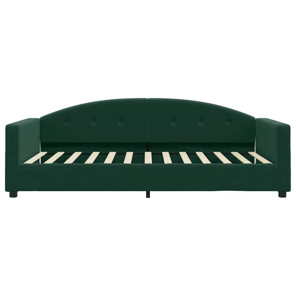 vidaXL Sof&aacute;-cama 100x200 cm veludo verde-escuro