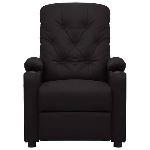 vidaXL Poltrona reclin&aacute;vel couro artificial preto