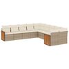 vidaXL 10 pcs conjunto de sof&aacute;s p/ jardim com almofad&otilde;es vime PE bege