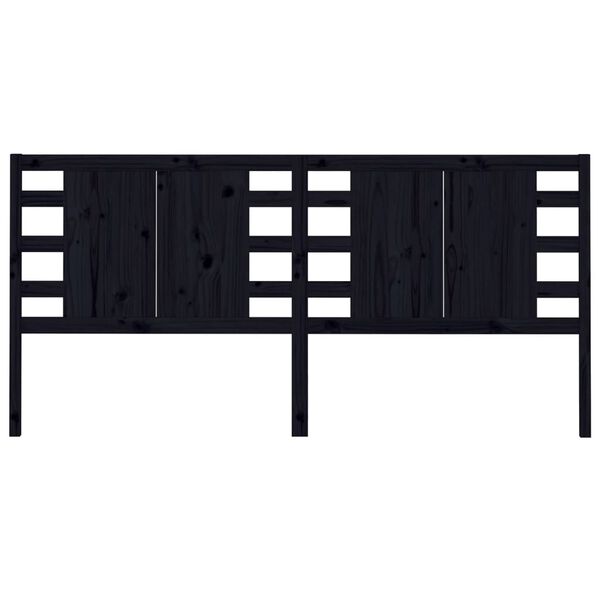 vidaXL Cabeceira de cama 206x4x100 cm pinho maci&ccedil;o preto