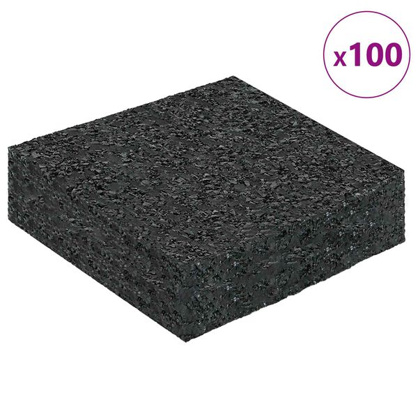 vidaXL Tapete de P&aacute;tio em Granulado de Borracha Preto 9 x 9 x 2 cm