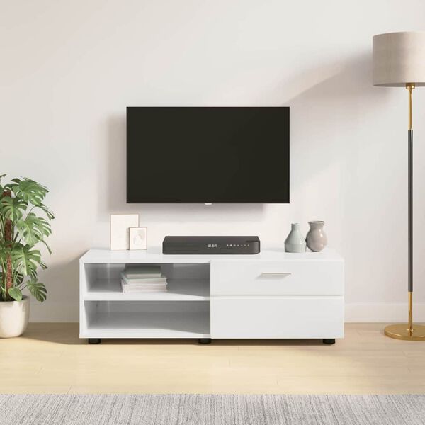 vidaXL Armário de Madeira Branco Brilhante 100,5 x 39 x 30 cm