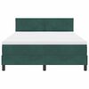 vidaXL Cama Box Spring LED com led Verde Escuro 140 x 200 cm Veludo