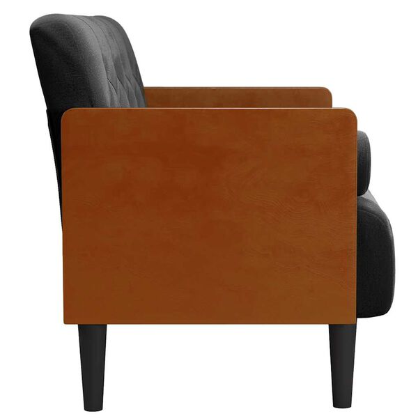 vidaXL Sof&aacute;-luvas com rolos 110 cm veludo preto