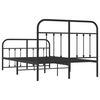 vidaXL Estrutura de cama com cabeceira e p&eacute;s 120x200 cm metal preto