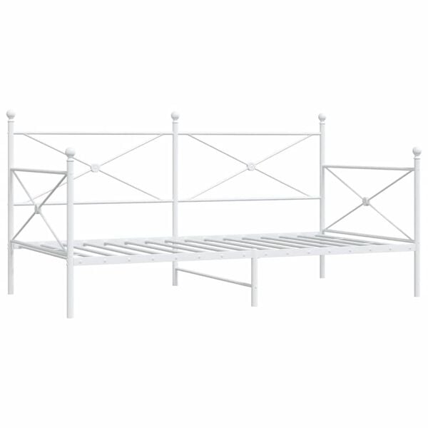 vidaXL Cama de Dia sem Colchão 100x190 cm aço branco