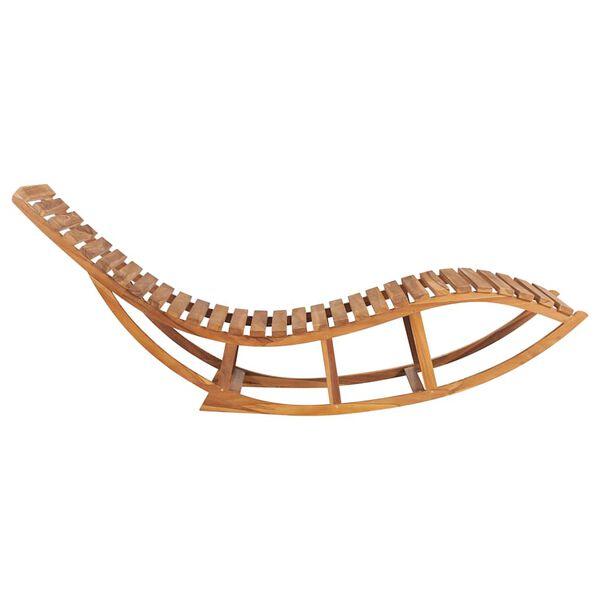 vidaXL Espregui&ccedil;adeira de baloi&ccedil;ar com almofad&atilde;o madeira teca maci&ccedil;a