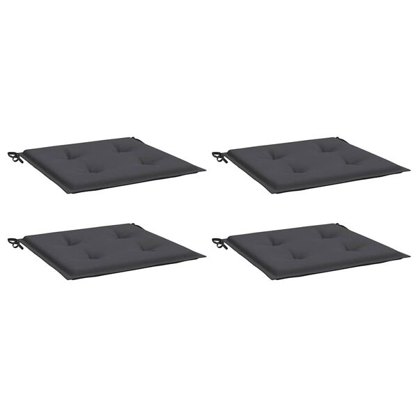 vidaXL Almofadões p/ cadeiras jardim 4pcs 40x40x4 cm oxford antracite