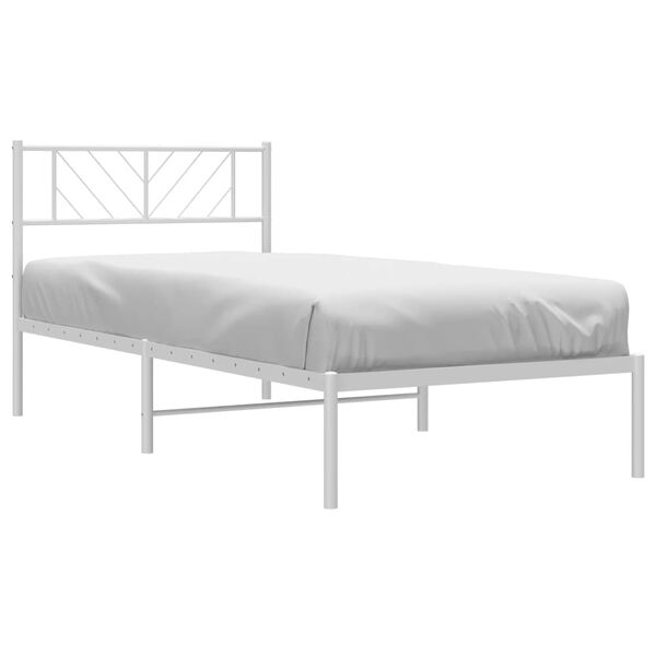 vidaXL Estrutura de cama com cabeceira 80x200 cm metal branco