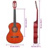 vidaXL Guitarra clássica iniciantes/crianças 3/4 36" madeira de tilia